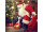 Textilbanner Weihnachtsmann, 75x75cm, rot/weiss/bunt, Schlauchnaht oben+unten