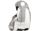 Pinguin "Cool" mit Kind, grau/weiss, 27 x 12 x H 38cm