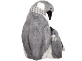Pinguin "Cool" mit Kind, grau/weiss, 27 x 12 x H 38cm