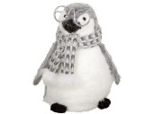 Pinguin "Cool" mit Brille, grau/weiss, 16 x 14 x H 22cm