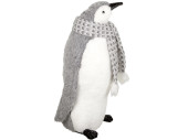 Pinguin "Cool" stehend, grau/weiss, 20 x 20 x H 43cm