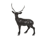Hirsch "Black Magic" stehend, schwarz/silber, B...