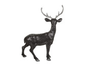 Hirsch "Black Magic" stehend, schwarz/silber, B 27 x T 14 x H 36cm