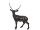 Hirsch "Black Magic" stehend, schwarz/silber, B 27 x T 14 x H 36cm