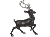 Hirsch "Black Magic" gehend, schwarz/silber, B 33 x T 13 x H 44cm