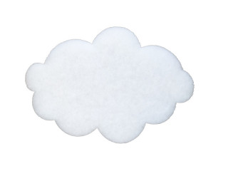 Wolke aus Watte 4cm dick, weiss, schwer entflammbar, 98 x 67cm