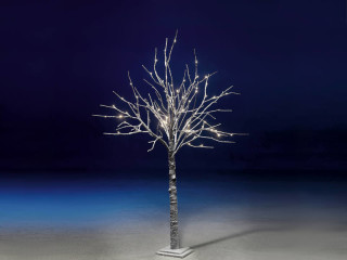 Baum braun beschneit mit LEDs, warmweiss, für Innen, H 160cm