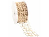Jute-Band Gitter Eco natur B 50mm, L 15m, Drahtkante