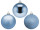 boule de Noël B1 bleu pigeon, diff. tailles/versions