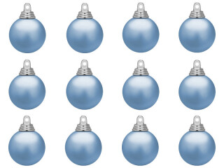 christmas ball B1 mat powder blue, Ø 4cm, 12 pcs.