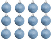 christmas ball B1 glitter powder blue, Ø 6cm, 12 pcs.
