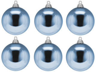 christmas ball B1 shiny powder blue, Ø 8cm, 6 pcs.