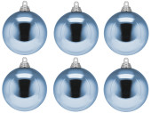 christmas ball B1 shiny powder blue, Ø 8cm, 6 pcs.