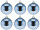 christmas ball B1 shiny powder blue, Ø 8cm, 6 pcs.
