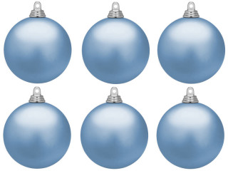 christmas ball B1 mat powder blue, Ø 8cm, 6 pcs.