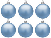 boule de Noël B1 mat bleu pigeon, Ø 8cm, 6 pcs.