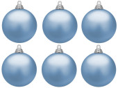 christmas ball B1 mat powder blue, Ø 8cm, 6 pcs.
