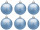 christmas ball B1 mat powder blue, Ø 8cm, 6 pcs.