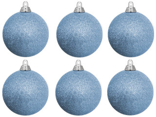christmas ball B1 glitter powder blue, Ø 8cm, 6 pcs.