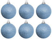 Weihnachtskugel B1 glitter taubenblau, Ø 8cm, 6...