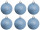boule de Noël B1 scintillant bleu pigeon, Ø 8cm, 6 pcs.