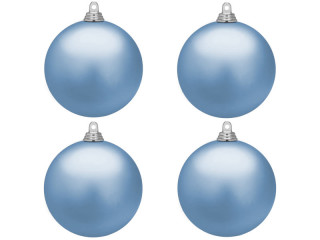 Weihnachtskugel B1 matt taubenblau, Ø 10cm, 4 Stück