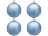 boule de Noël B1 mat bleu pigeon, Ø 10cm, 4 pcs.