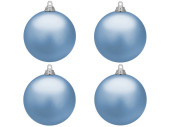 christmas ball B1 mat powder blue, Ø 10cm, 4 pcs.