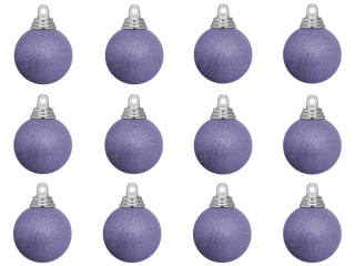 boule de Noël B1 scintillant lavande, Ø 4cm, 12 pcs.