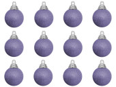 christmas ball B1 glitter lavender, Ø 4cm, 12 pcs.