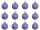 boule de Noël B1 scintillant lavande, Ø 4cm, 12 pcs.