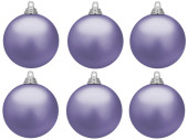 christmas ball B1 mat lavender, Ø 8cm, 6 pcs.