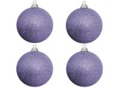 christmas ball B1 glitter lavender, Ø 10cm, 4 pcs.