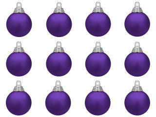 christmas ball B1 mat purple, Ø 4cm, 12 pcs.
