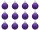 boule de Noël B1 mat violet, Ø 4cm, 12 pcs.
