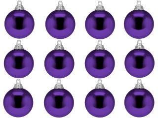 Weihnachtskugel B1 glanz violett, Ø 6cm, 12 Stück