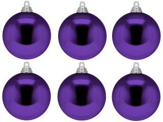 boule de Noël B1 brillant violet, Ø 8cm, 6 pcs.