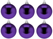 boule de Noël B1 brillant violet, Ø 8cm, 6 pcs.
