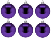 Weihnachtskugel B1 glanz violett, Ø 8cm, 6 Stück