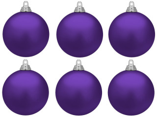 Weihnachtskugel B1 matt violett, Ø 8cm, 6 Stück