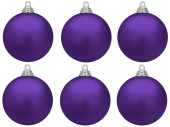boule de Noël B1 mat violet, Ø 8cm, 6 pcs.