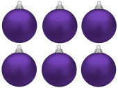 Weihnachtskugel B1 matt violett, Ø 8cm, 6 Stück