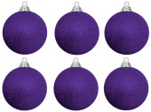 Weihnachtskugel B1 glitter violett, Ø 8cm, 6...