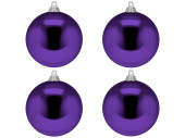 boule de Noël B1 brillant violet, Ø 10cm, 4 pcs.