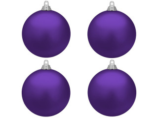 christmas ball B1 mat purple, Ø 10cm, 4 pcs.