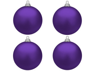 Weihnachtskugel B1 matt violett, Ø 10cm, 4 Stück