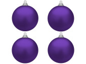 Weihnachtskugel B1 matt violett, Ø 10cm, 4 Stück