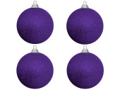 christmas ball B1 glitter purple, Ø 10cm, 4 pcs.