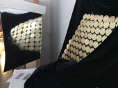 Spiegelfolie silber, B 130cm, flammhemmend, Rückseite weiss