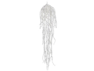 Perlen-Hänger weiss/Glitter, H 65cm